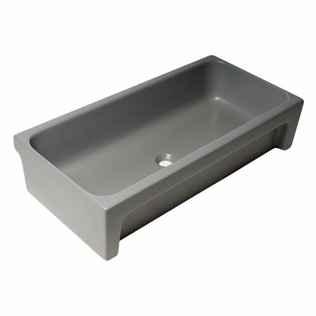 ALFI BRAND 36 inch Grey Matte Above Mount Fireclay Bathroom Trough Sink AB36TRGM